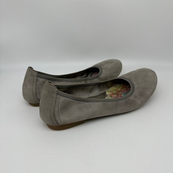 Born Julianne Distressed Gray Leather Slip-On Ballerina Flat Size 10 - Picture 10 of 15